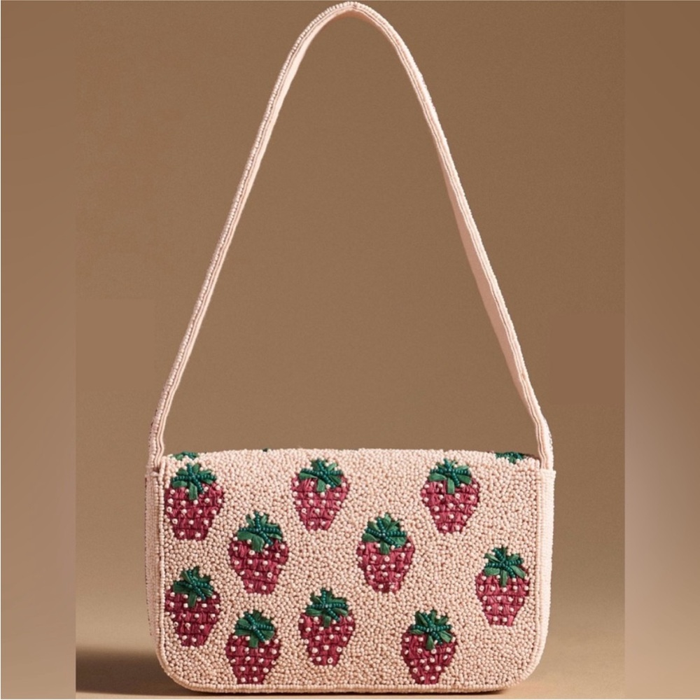 Anthropologie The Fiona Beaded Bag: Food & Drink Edition Strawberry Fields - Picture 4 of 11